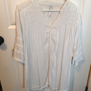 Off White Peasant Top